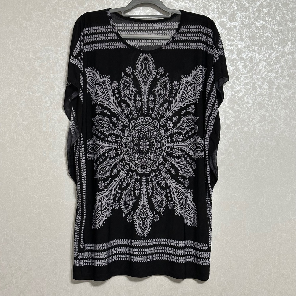 Black Floral Medallion Women’s Kaftan